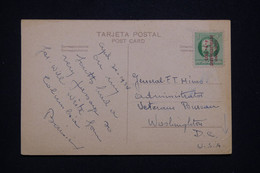 CUBA - Carte Postale Pour Washington En 1934, Affranchissement Surchargé Non Oblitéré - L 94088 - Storia Postale