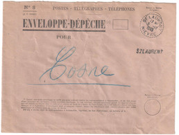 St LAURENT Nièvre 58 ENVELOPPE DEPECHE N°8 JU 920865 Ob FB04 Lautier B6 1949 Dest Cosne - 1921-1960: Modern Period