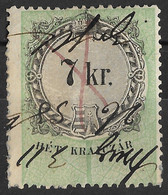 Hungary 1868-1873 7Kr Commercial Revenue Stamp. Perf 12. Used - Revenue Stamps