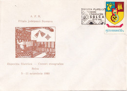 A2800 -  Expozitia Fitaletica - Comori Etnografice Solca 1980, Judetul Suceava 1980 Romania - Lettres & Documents