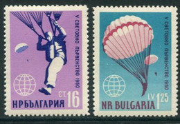BULGARIA 1960 Parachuting Championship MNH / **.  Michel 1170-71 - Ungebraucht