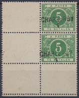 Taxe - TX12A Surchargé CHARLEROY 1 En Paire Verticale Coin De Feuille** Neuf Sans Charnières (MNH) - Stamps