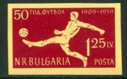 BULGARIA 1959 Football Anniversary Imperforate MNH / **.  Michel 1136 - Ongebruikt