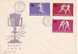 A2914 - Sport 1969, Prima Zi De Emisiune Bucuresti 1969, Romania 3 Covers FDC - FDC