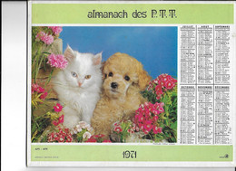 ALMANACH  PTT  1971  -  CHAT  Et  CHIENS - Big : 1961-70