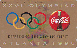 Télécarte JAPON / 110-176588- COCA COLA  / Sport Jeux Olympiques JO Atlanta USA - COKE JAPAN Free Phonecard - 4550 - Jeux Olympiques