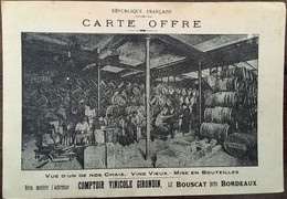 Publicité Document Commercial Carte Offre, Comptoir Vinicole Girondin (vins,chais), Le Bouscat 33 Gironde Env 1903-1905 - 1900 – 1949