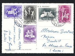 SAINT MARIN 1961:   CP Pour La Suisse - Storia Postale