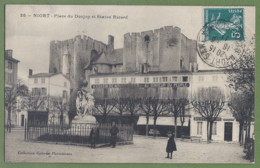 CPA - DEUX-SEVRES - NIORT - PLACE DU DONJON ET STATUE RICARD - Animation, Magasin De Nouveautés - Galeries Parisiennes - Niort