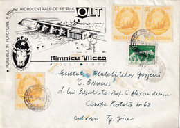A3007 - Hidrocentrala De Pe Raul Olt, Ramnicu Valcea August 1974, Posta Romana, Ramnicu Valcea, Targu Jiu 1990 Romania - Covers & Documents