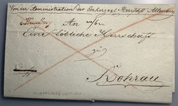 „V WIESELBURG“ RARE 1822 Pre-Stamp Cover (Hungary Moson Österreich Ungarn Vorphilatelie Brief Wiesel Vison Mink Fur - ...-1867 Préphilatélie