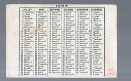 Lille (59 Nord)  Chromo Calendrier 1888 Jh LERVILLES (PPP28184) - Klein Formaat: ...-1900