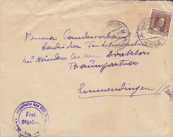 Luxembourg LUXEMBOURG-VILLE 1918 Cover Lettre BADEN Germany Purple Cds. 'Freigegeben' Censor Zensur 17½c. Marie-Adelaide - 1914-24 Marie-Adélaïde