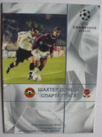 Football Program  UEFA Champions League 2000-01 Shakhtar Donetsk Ukraine - AC Sparta Praha Czech Republic - Libros
