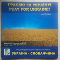 Football Program  Ukraine - Slovakia 2014 - Libros