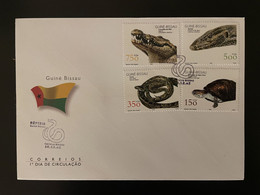 Guiné-Bissau Guinea Guinée Bissau 2002 Mi. 2029 - 2032 FDC Reptiles Reptilien Schildkröte Schlange Snake Serpent Tortue - Autres & Non Classés