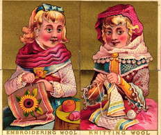 1 Calendrier 1880 Embroidering Wool Knitting Wool  Scarborough Brothers - Petit Format : ...-1900