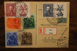 Hongrie 1938 Mór Cover Air Mail Tschechoslowakei Registered Magyarország Hungary Ungarn - Covers & Documents