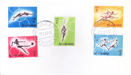 SAN MARINO : FIRST DAY COVER : 19 FEBRUARY 1968 : OLYMPIC GAMES 1968 : SET OF 5 - Storia Postale