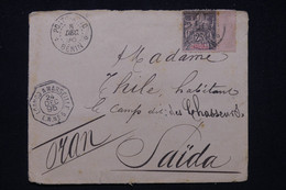 BÉNIN - Enveloppe De Porto Novo Pour Saida (Algérie) En 1895, Affranchissement Groupe,cachet De Ligne Maritime - L 94717 - Brieven En Documenten