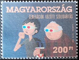 116. HUNGARY 2012 USED STAMP SOLIDARITY BETWEEN GENERATIONS, CINEMA . - Usado