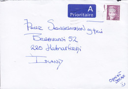 Denmark A PRIORITAIRE Label KØBENHAVN 2001? Cover Brief HAFNARFIRDI Iceland 7.00 Kr. Margrethe Stamp - Lettere