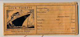 Pochette Cartonnée Pour Billets Et Travellers Chèques - Thos. Cook & Son - Wagons-lits Inc - Wordl Travel Service - Autres & Non Classés