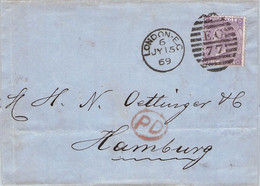 GREAT BRITAIN - LETTER LONDON 1869 > HAMBURG /QE 113 - Briefe U. Dokumente