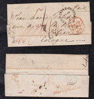 Great Britain 1841 Cover NEWCASTLE ON TYNE To COLOGNE Köln Germany PAID Back ENGLAND OVER ROTTERDAM - ...-1840 Vorläufer