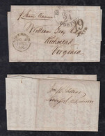 Great Britain 1850 Cover LIVERPOOL To RICHMOND USA BRITISH PACKET BOSTON 19C Tax - ...-1840 Vorläufer