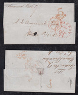 Great Britain 1852 Entire Cover LONDON To NEW YORK USA PAID B. PACKET 24c + 5Cents - ...-1840 Precursores