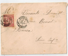 MONACO   Lettre Pour Rouen 1891 - Briefe U. Dokumente