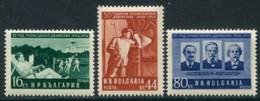 BULGARIA 1954 Trades Unions Anniversary MNH / ** .  Michel 932-34 - Unused Stamps