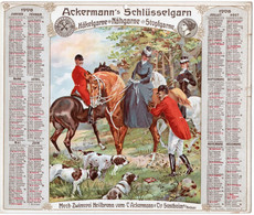 1  Kalender 1908  Ackermann's Schlüsselgarn  Nähgarne Häkelgarne Stopfgarne Sontheim A- Neckar - Grossformat : 1901-20