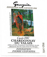 THEME TABLEAU / ETIQUETTE DE VIN CHARDONNAY DU VALAIS CUVEE 1997 / GAUGUIN-SUISSE-1- - Kunst