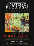 THEME TABLEAU / ETIQUETTE DE VIN CHARDONNAY DU VALAIS CUVEE 1993 / PICASSO-SUISSE-1- - Arte