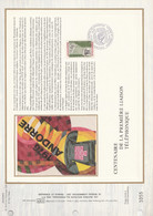ANDORRE DOCUMENT FDC 1976 CENTENAIRE PREMIERE LIAISON TELEPHONIQUE - Covers & Documents