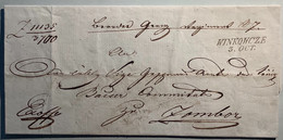 „WINKOWCZE“ RARE 1843 Pre-Stamp Cover (Vinkovci CROATIA Kroatien Croatie Österreich Ungarn Vorphilatelie Brief Lettre - ...-1850 Préphilatélie