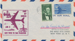 USA 1959 Selt. Kab.-Erstflug A.M. 2 - First Jet Service New York - San Francisco - 2c. 1941-1960 Lettres