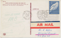 UNO 1959 Selt. Kab.-Erstflug A.M. 8 - First Jet Air Mail Service UNO - ATLANTA, USA - 2c. 1941-1960 Cartas & Documentos