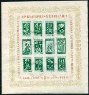 BULGARIA 1953 Alpine And Medicinal Plants Block Used  Michel Block 4 - Blocks & Kleinbögen