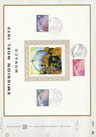 MONACO DOCUMENT FDC 1972 NOEL - Briefe U. Dokumente