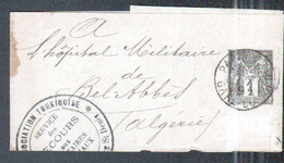 Bandes Pour Journaux Au Type Sage Pour L'Algerie, Cachet Association Tonkinoise, Service Des Secours...1894 - Bandes Pour Journaux