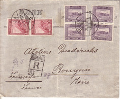 TURQUIE FRANCE - LETTRE SARK DE BURSA , BROUSSE POUR LES ATELIERS DIEDERICHS A BOURGOIN  AVEC RECOMMANDE - 1931 - Covers & Documents