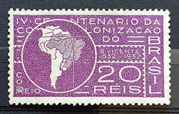 C 41 Brazil Stamp Sao Vicente Foundation Map Tordesilhas Treated Portugal 1932 2 - Autres & Non Classés