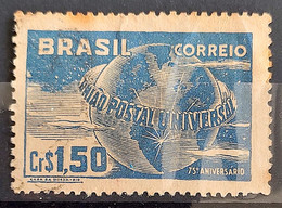 C 248 Brazil Stamp Universal Postal Union UPU Map Postal Service1949 Circulated 4 - Autres & Non Classés