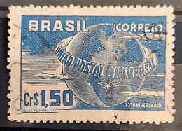 C 248 Brazil Stamp Universal Postal Union UPU Map Postal Service1949 Circulated 8 - Other & Unclassified