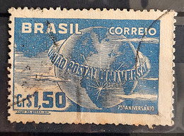 C 248 Brazil Stamp Universal Postal Union UPU Map Postal Service1949 Circulated 17 - Autres & Non Classés