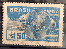 C 248 Brazil Stamp Universal Postal Union UPU Map Postal Service1949 Circulated 21 - Autres & Non Classés