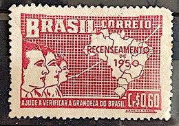 C 254 Brazil Stamp General Census Of Brazil Geography Map 1950 Circulated 23 - Otros & Sin Clasificación